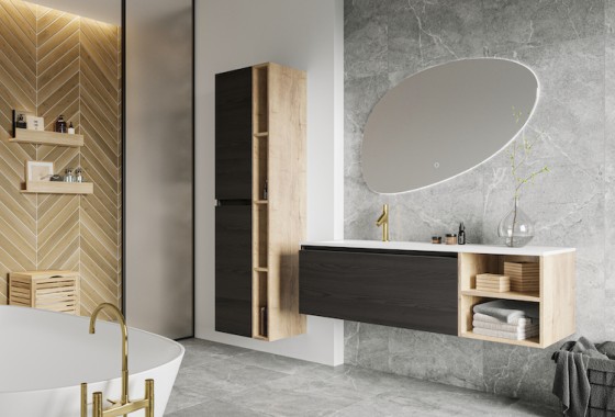 Asymmetrische badmeubelen| NewWave - H&amp;R Badmeubelen