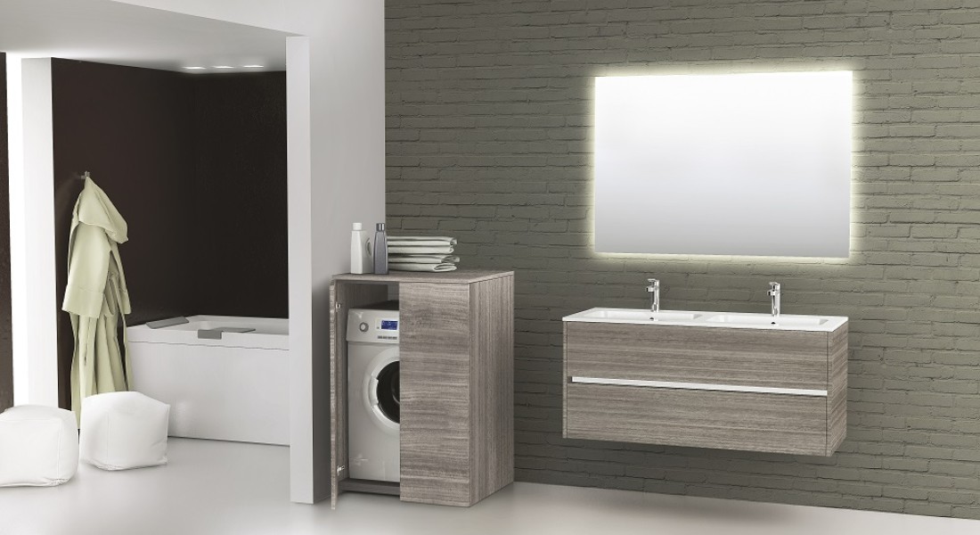 Mooi van Novellini: wasmachinekasten bij je badkamermeubel