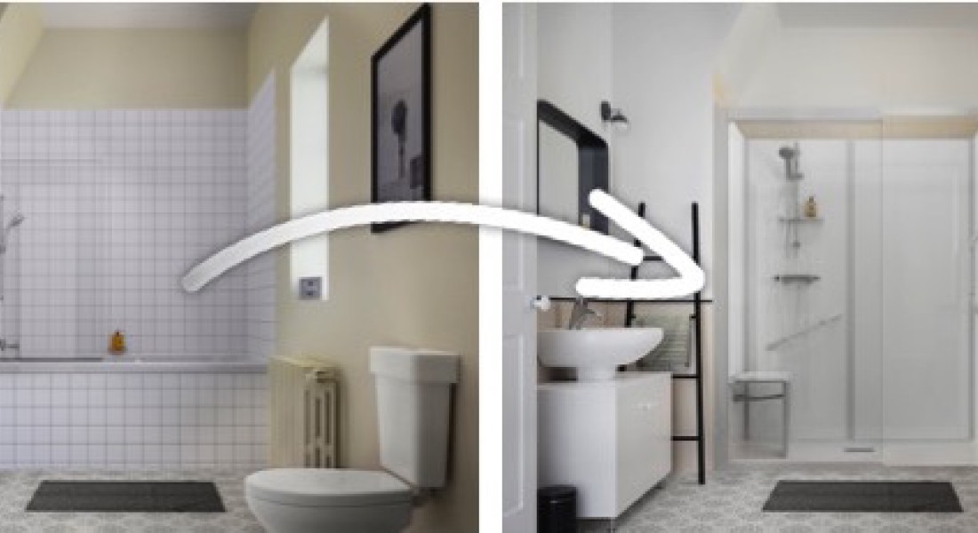 Ideaal: van bad naar douche in 1 dag