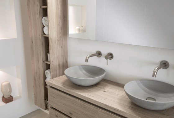 Badkamertrend: stoer beton in de badkamer - Thebalux Badkamermeubelen