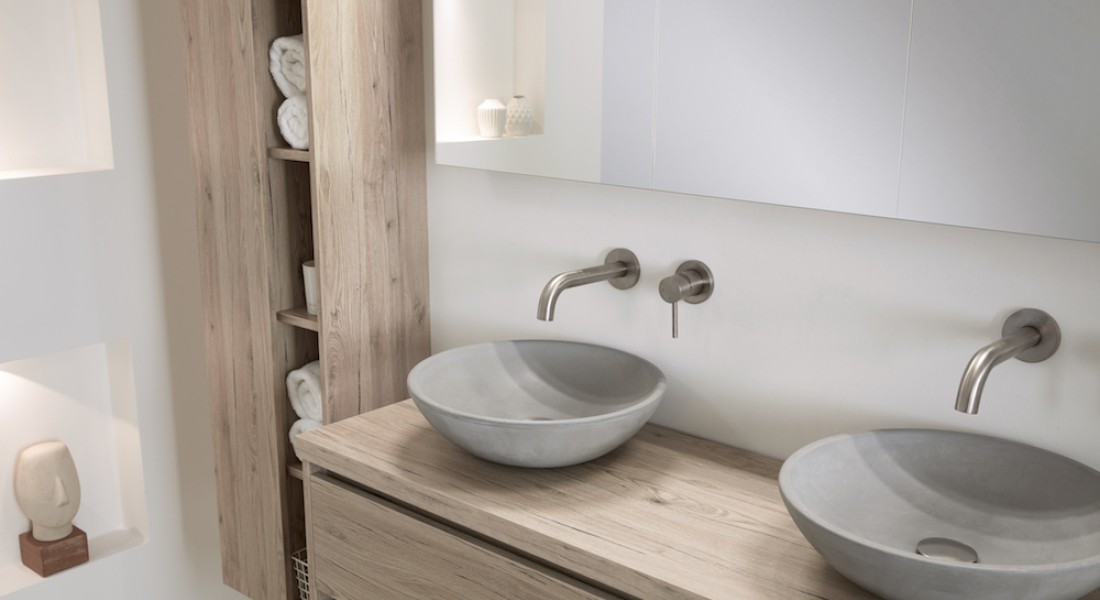 Badkamertrend: stoer beton in de badkamer