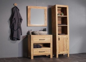 Teak badmeubel met kast  | Puurteak - Puurteak badkamermeubelen