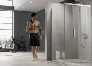 Glazen douchewanden en schuifdeuren voor de inloopdouche - Kermi