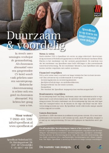 Speedheat duurzaam berekend