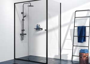 Douchewanden met zwart profiel - Sealskin