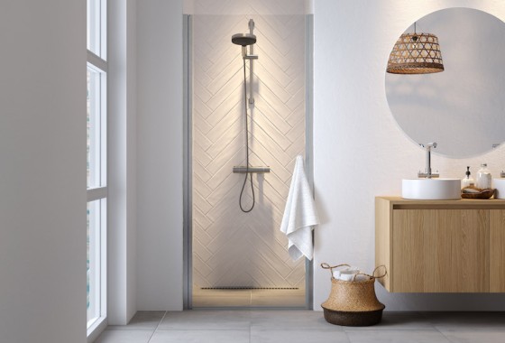 Hooked on you! Douches met geïntegreerde handdoekhouder - Sealskin