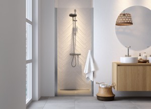 Hooked on you! Douches met geïntegreerde handdoekhouder - Sealskin