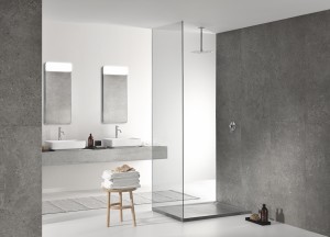 Een stijlvolle steenlook voor de inloopdouche - Geberit