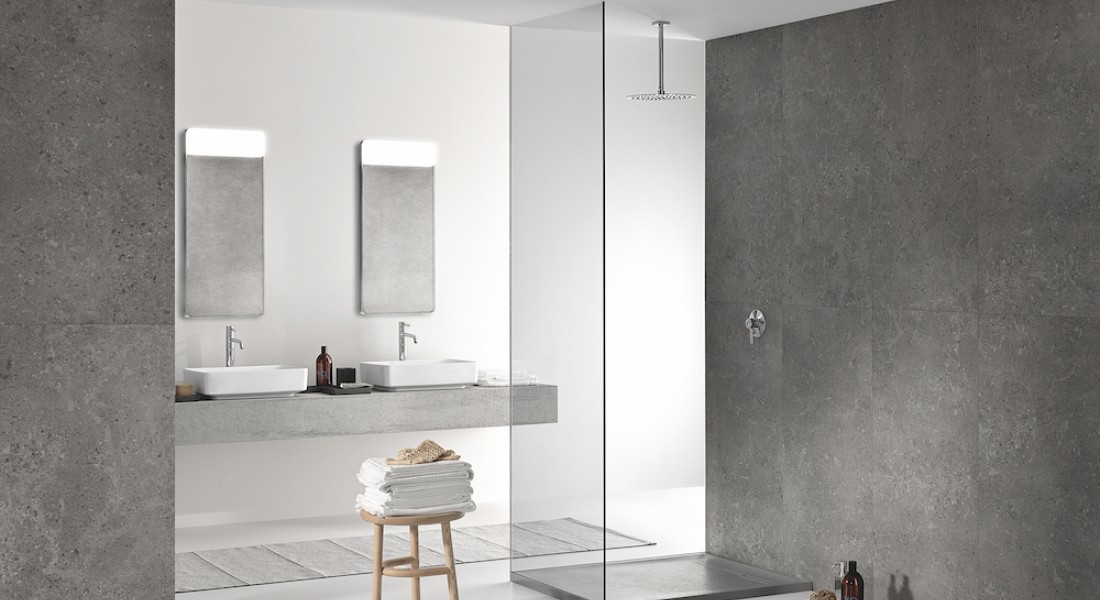 Een stijlvolle steenlook voor de inloopdouche