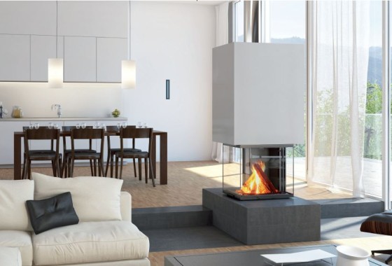 De 4-zijdige houthaard CUBEO - Ruegg