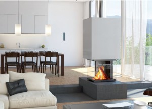 De 4-zijdige houthaard CUBEO - Ruegg