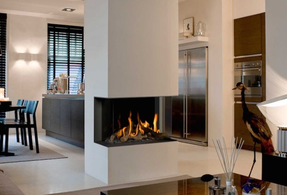 Wooninspiratie - een haard als ruimteverdeler - Trimline Fires