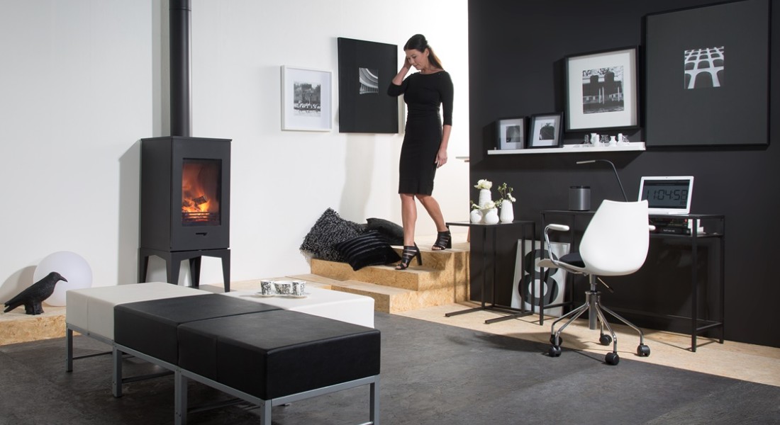 Houtkachel Elm met flexibele houtopslag