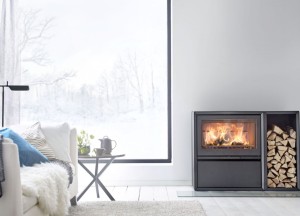 Houthaarden met houtvak in kubusvorm  - Jøtul