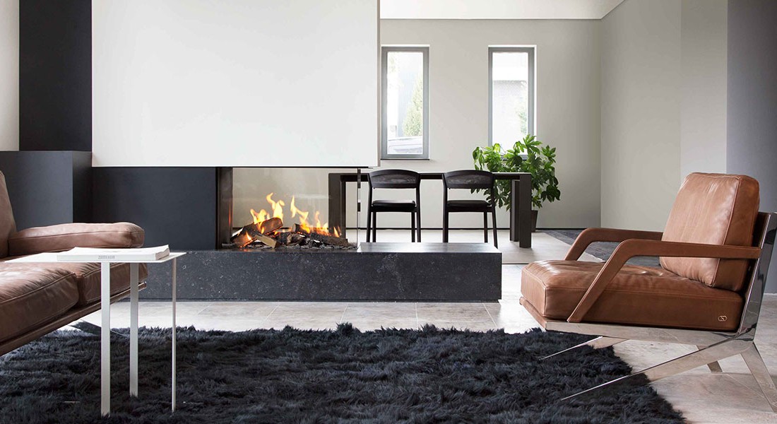 Haard als roomdivider