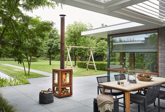 Moderne terras houtkachels - Reny