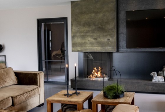 Haarden inspiratie: haard met verrassende afwerking - Kalfire Fireplaces