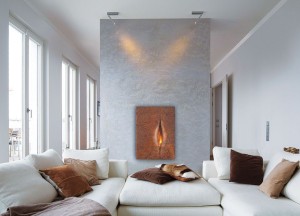 Deze ingebouwde open haard is een kunstwerk in je muur! - Focus