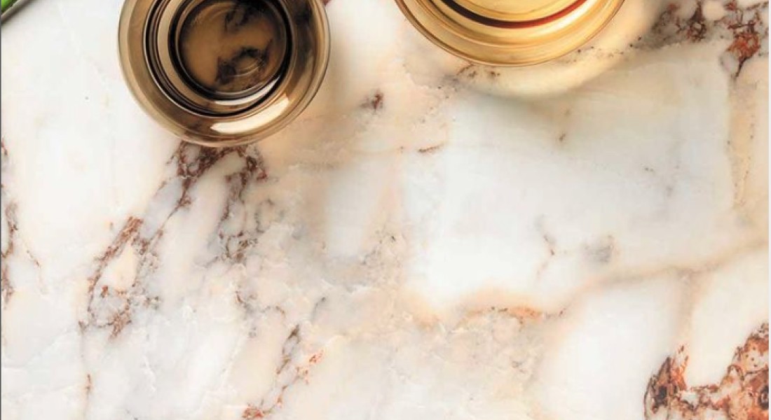 3 x keukenbladen met marmerpatroon