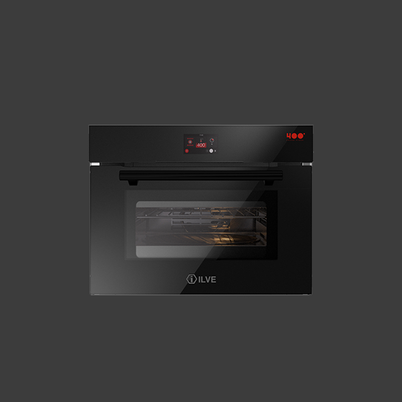 All Black pizza inbouw oven met een temperatuurbereik van 30 - 400 graden