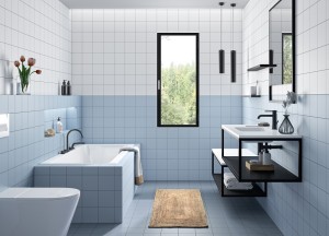 Badkamersfeer Expressive - Clay Dark Blue I Motto by Mosa - Motto by Mosa