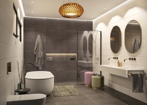 Badkamersfeer Royal - Grain Dark Grey I Motto by Mosa - Motto by Mosa