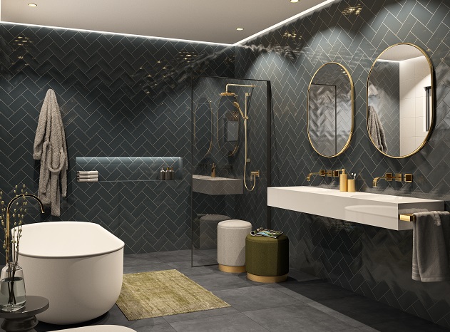 Badkamersfeer Royal - Tide Dark Grey I Motto by Mosa