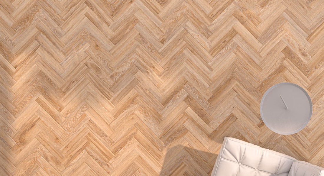 Moderne interpretatie van de visgraat vloer