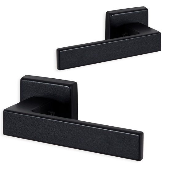 Eliot deurklink op rozet - mat zwart - vierkant model | Deurklink24