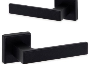 Eliot deurklink op rozet - mat zwart - vierkant model | Deurklink24