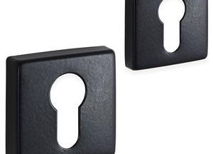 Eliot rozet set profielcilinder - vierkant - mat zwart | Deurklink24 - Deurklink24