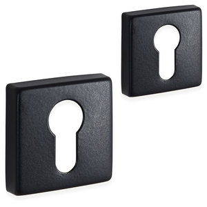 Eliot rozet set profielcilinder - vierkant - mat zwart | Deurklink24