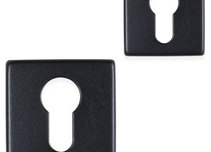 Eliot rozet set profielcilinder - vierkant - mat zwart | Deurklink24