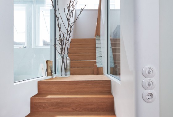 Elegante houten trap met Meister parket - MEISTER