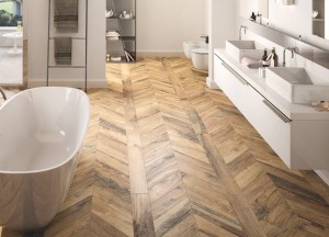 Houtlook tegels voor de badkamervloer - 
