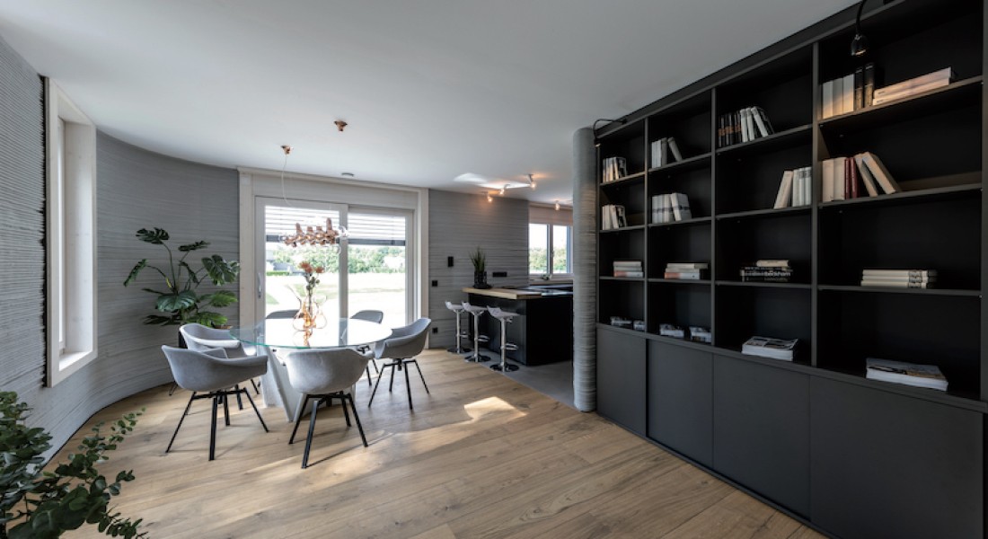 Innovatieve houten vloer van MEISTER in 3D-geprint huis