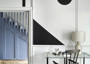 Zwart wit interieur met Monochrome kleurenkaart - 
