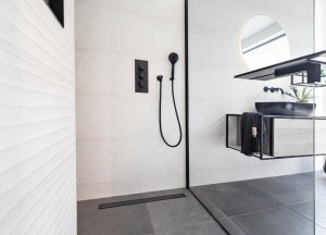 Gekleurde douchegoot zwart wit & goud | ACO ShowerDrain