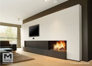 Energiezuinige moderne houthaard - 