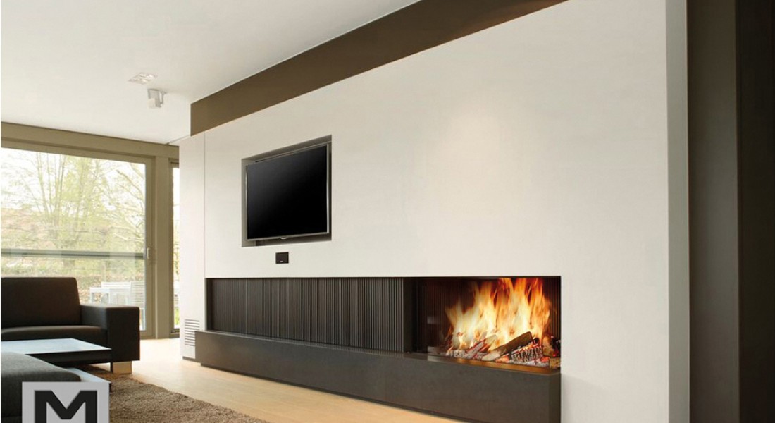 Energiezuinige moderne houthaard