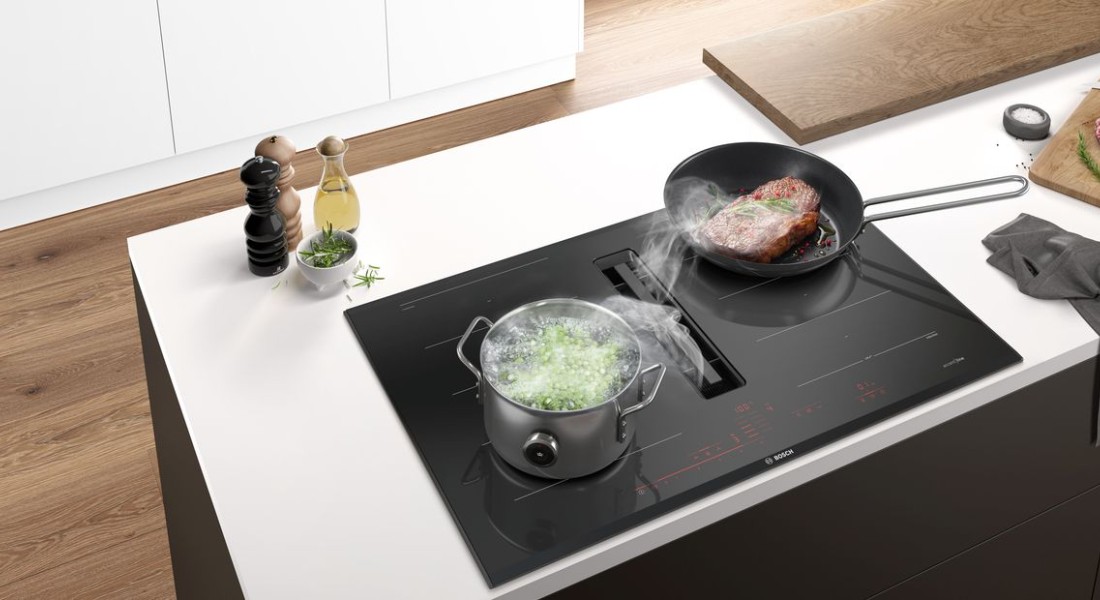 Inductiekookplaten met afzuiging