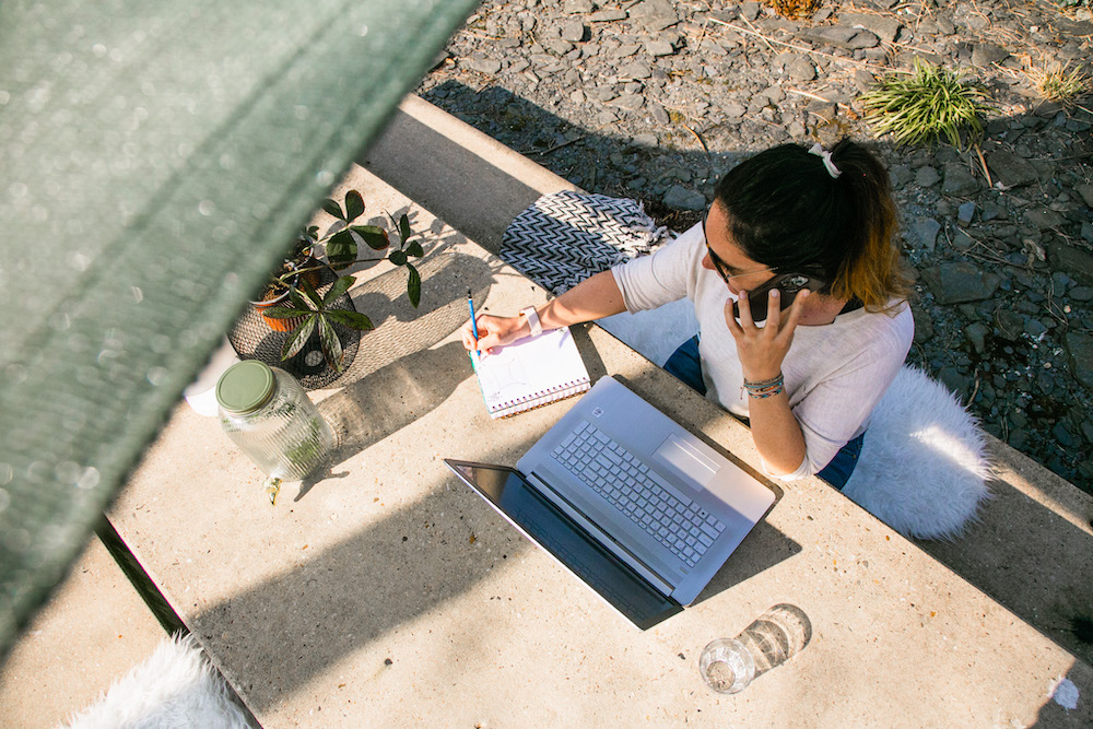 Werkplek met schaduwdoek | ZONZ