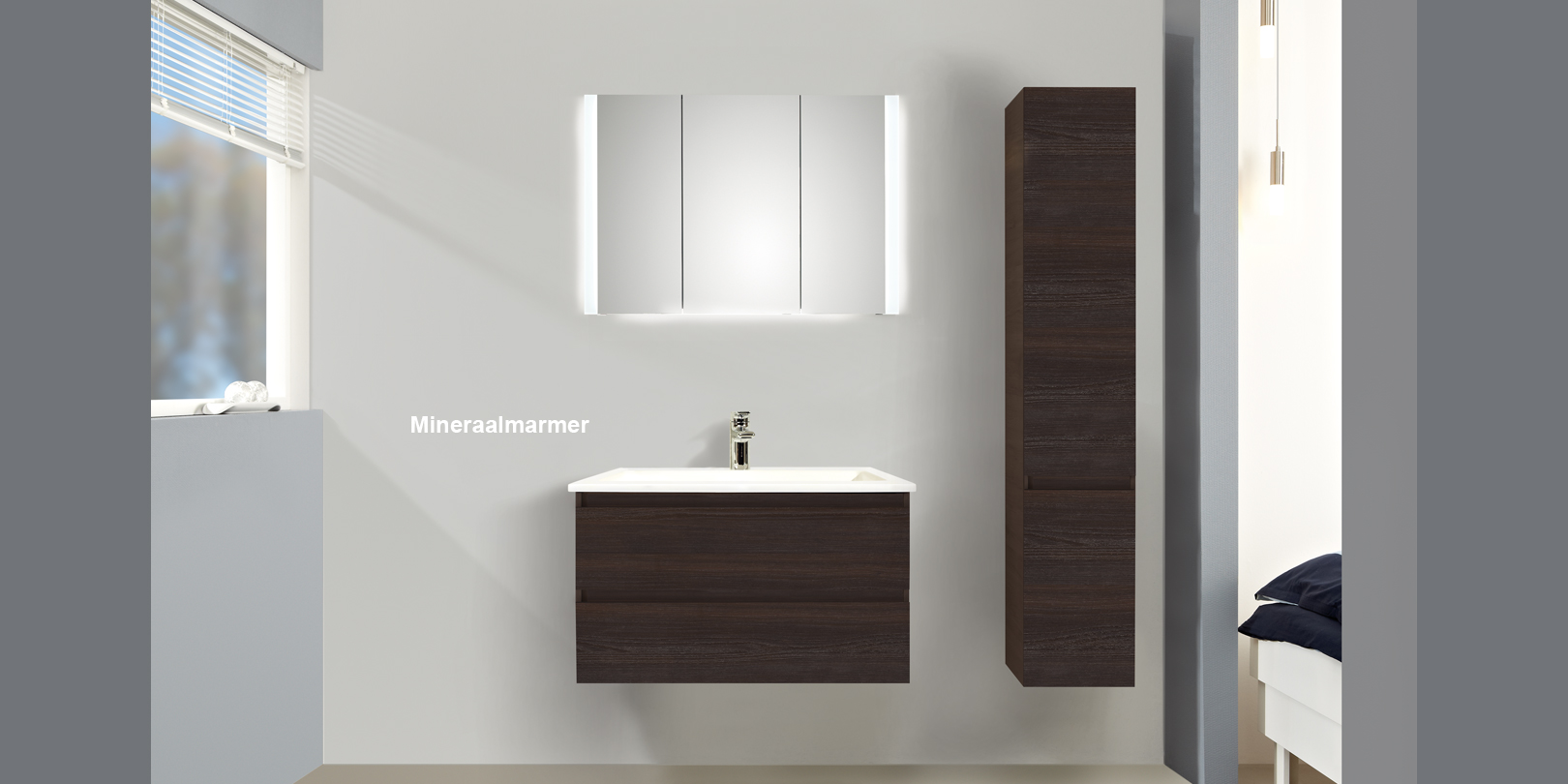 Badmeubel mineraalmarmer wastafel, Contigo mm type 1 | Pelipal