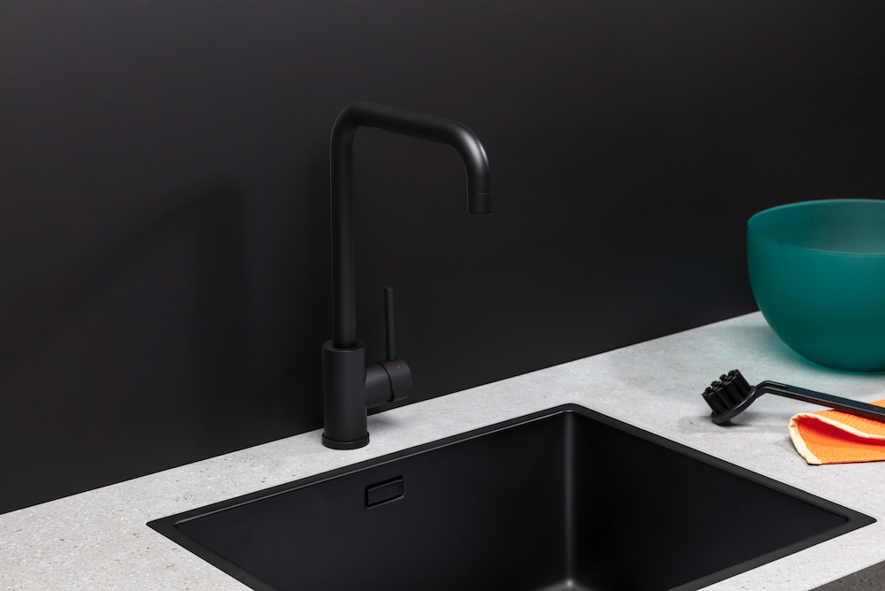 Sturdy Black spoelbak | Lanesto