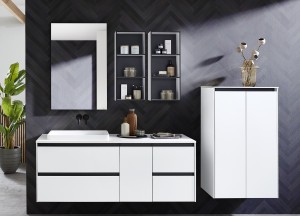 Solid Surface.  Een wastafel met een mat oppervlak dat elke badkamer doet stralen.
