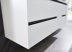 Solid Surface.  Een wastafel met een mat oppervlak dat elke badkamer doet stralen.