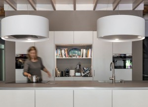 Witte eilandkap in hoogwaardig RVS | Wave - Wave