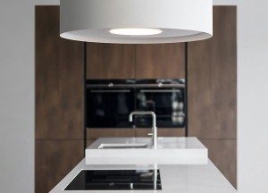 Witte eilandkap in hoogwaardig RVS | Wave