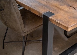 Oud eikenhouten eettafel U-poot | woodindustries