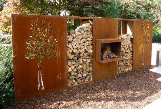 Stoere cortenstalen buitenhaard van ABK Outdoor - ABK InnoVent